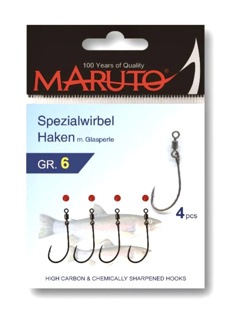 Maruto Spezialwirbel-Haken mit Glasperle